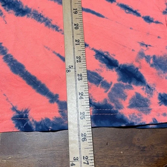 Custom Tie-Dye T-Shirt in Orange and Blue - Picture 3 of 5